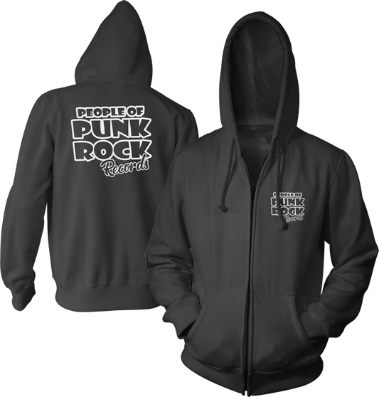 POPR Records "Logo" (Black) (Zip Hoodie)