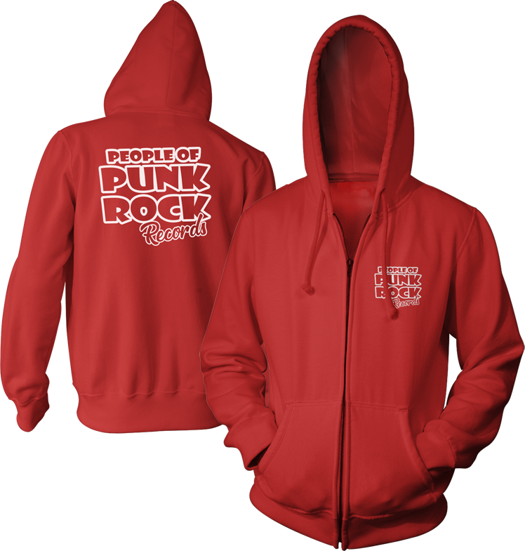 POPR Records "Logo" (Red) (Zip Hoodie)