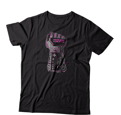 POPR Records - "Powerglove Logo" (Black/Pink) (T-Shirt)