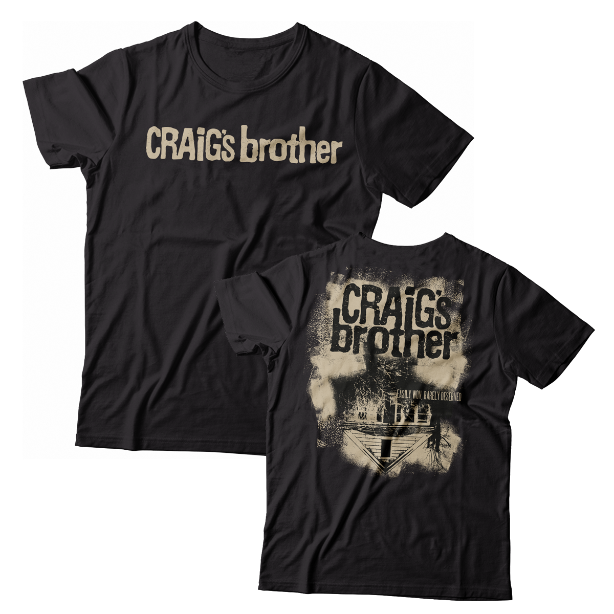 CRAIG'S BROTHER - "Easily Won, Rarely Deserved" (Black) (T-Shirt)