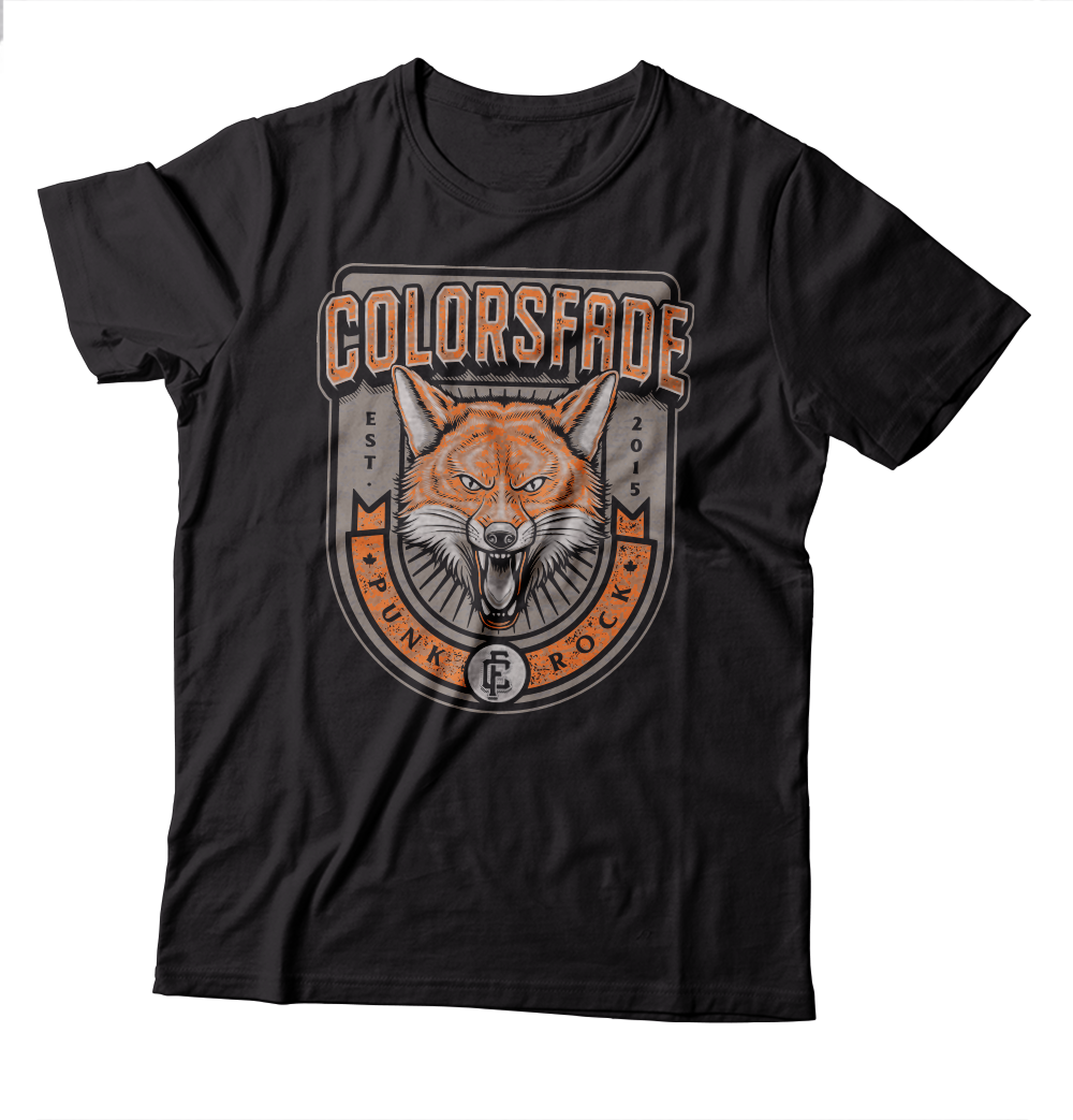 COLORSFADE - "Fox Badge" (Black/Orange) (T-Shirt)