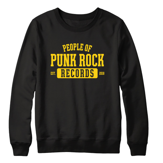 POPR Records - "College Logo" (Black) (Crewneck Sweatshirt)