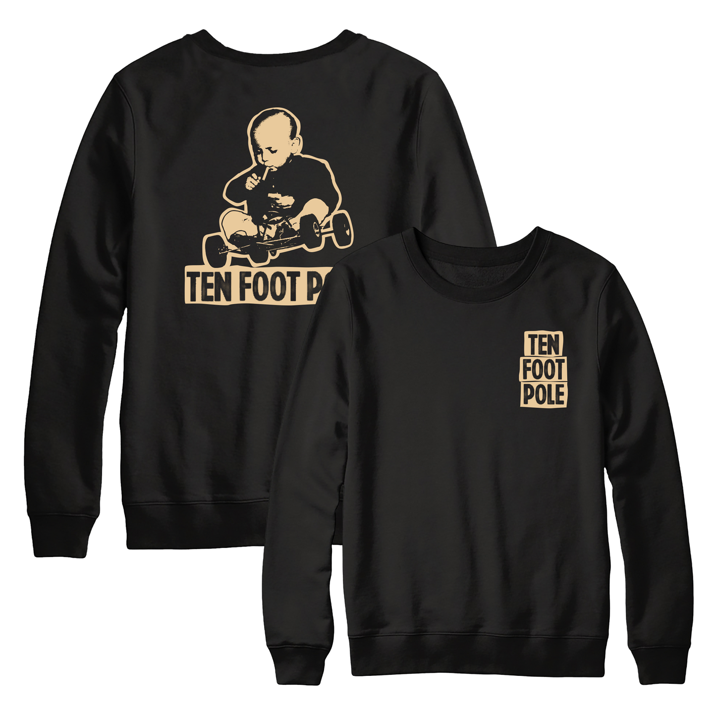 TEN FOOT POLE - "Rev" (Black) (Crewneck Sweatshirt)