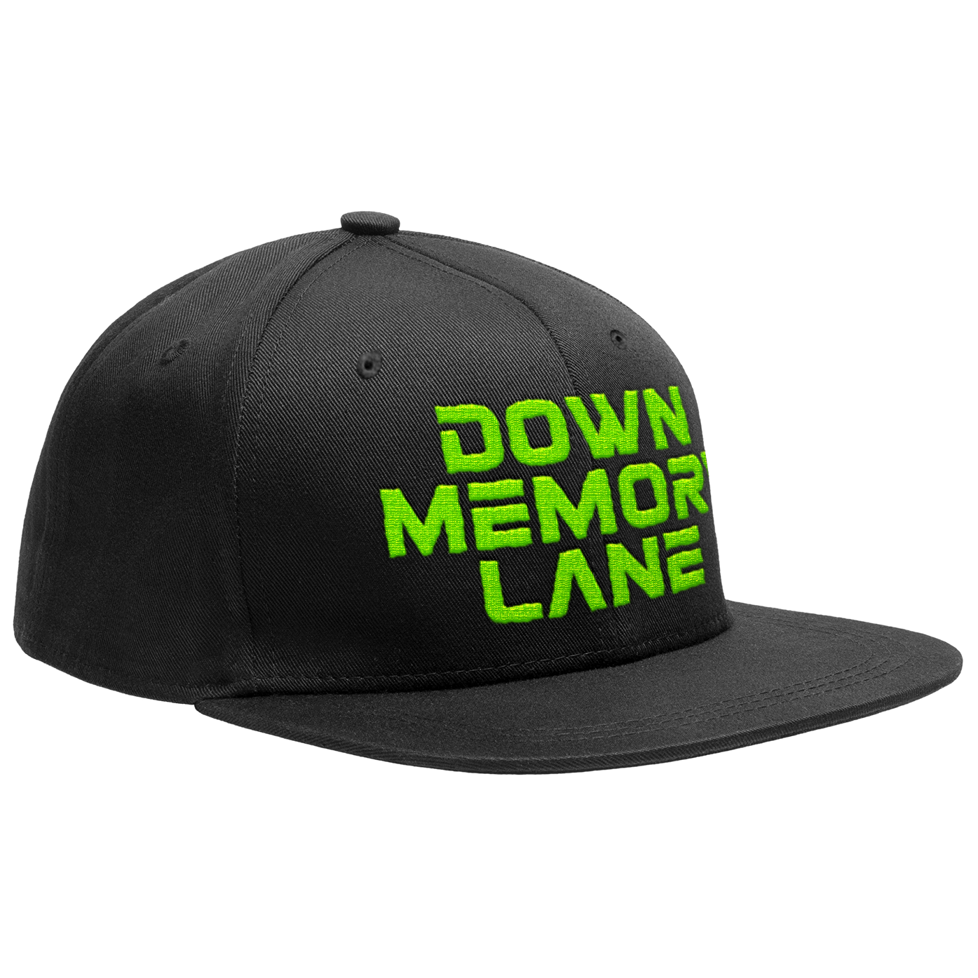 DOWN MEMORY LANE - "Logo / Green" (Black) (Snapback Cap)