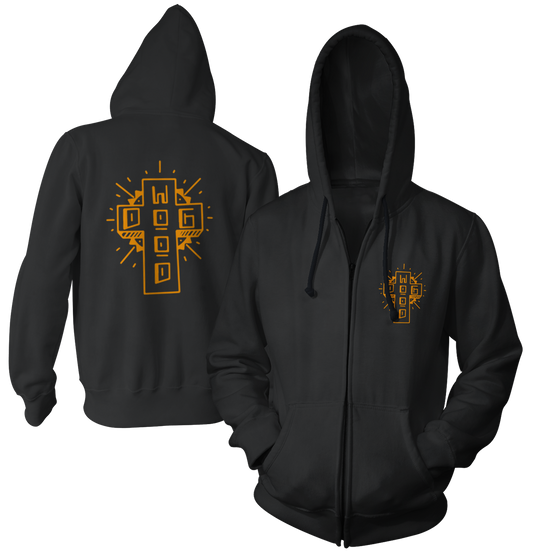 DOGWOOD - "Cross" (Black) (Zip Hoodie)