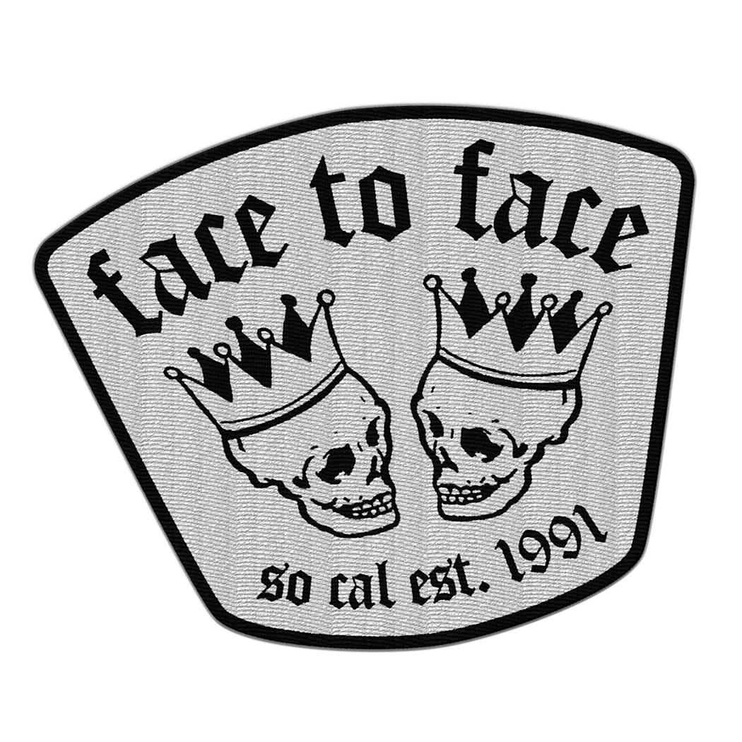 FACE TO FACE - "Skull Crown" (White/Black) (Embroidered Patch)