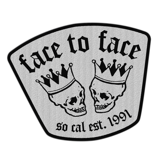 FACE TO FACE - "Skull Crown" (White/Black) (Embroidered Patch)