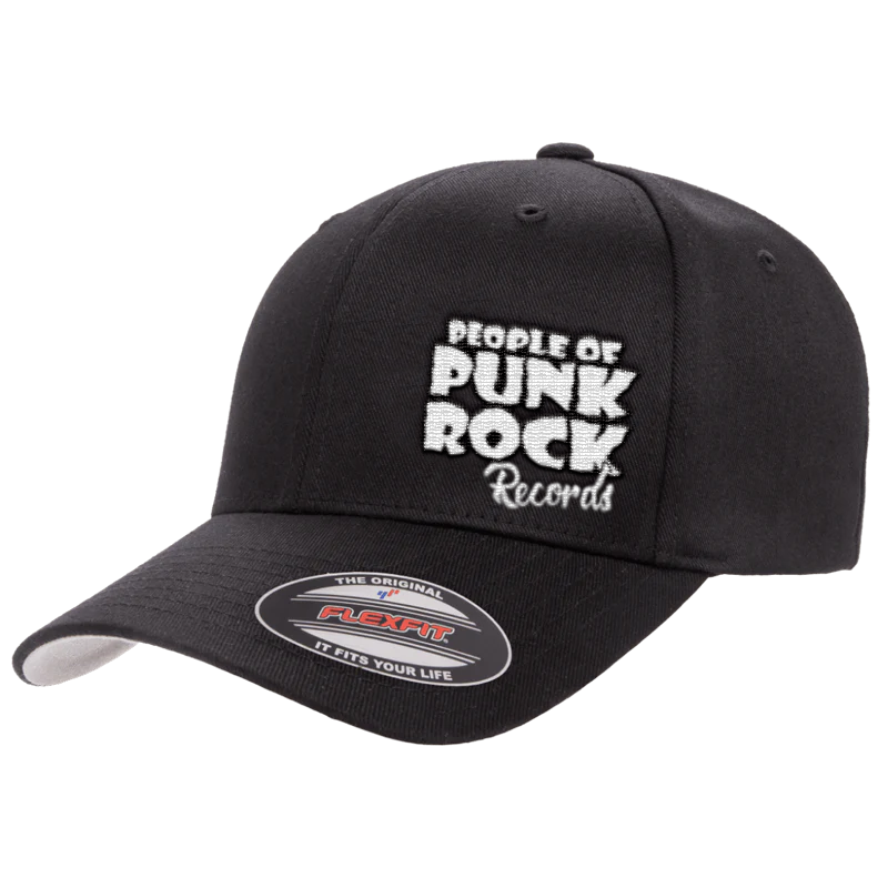 POPR Records - "White Logo / Side" (Black) (Flexfit Cap)