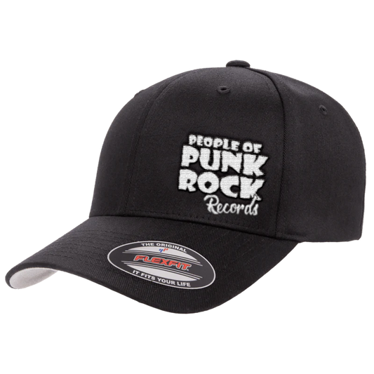 POPR Records - "White Logo / Side" (Black) (Flexfit Cap)