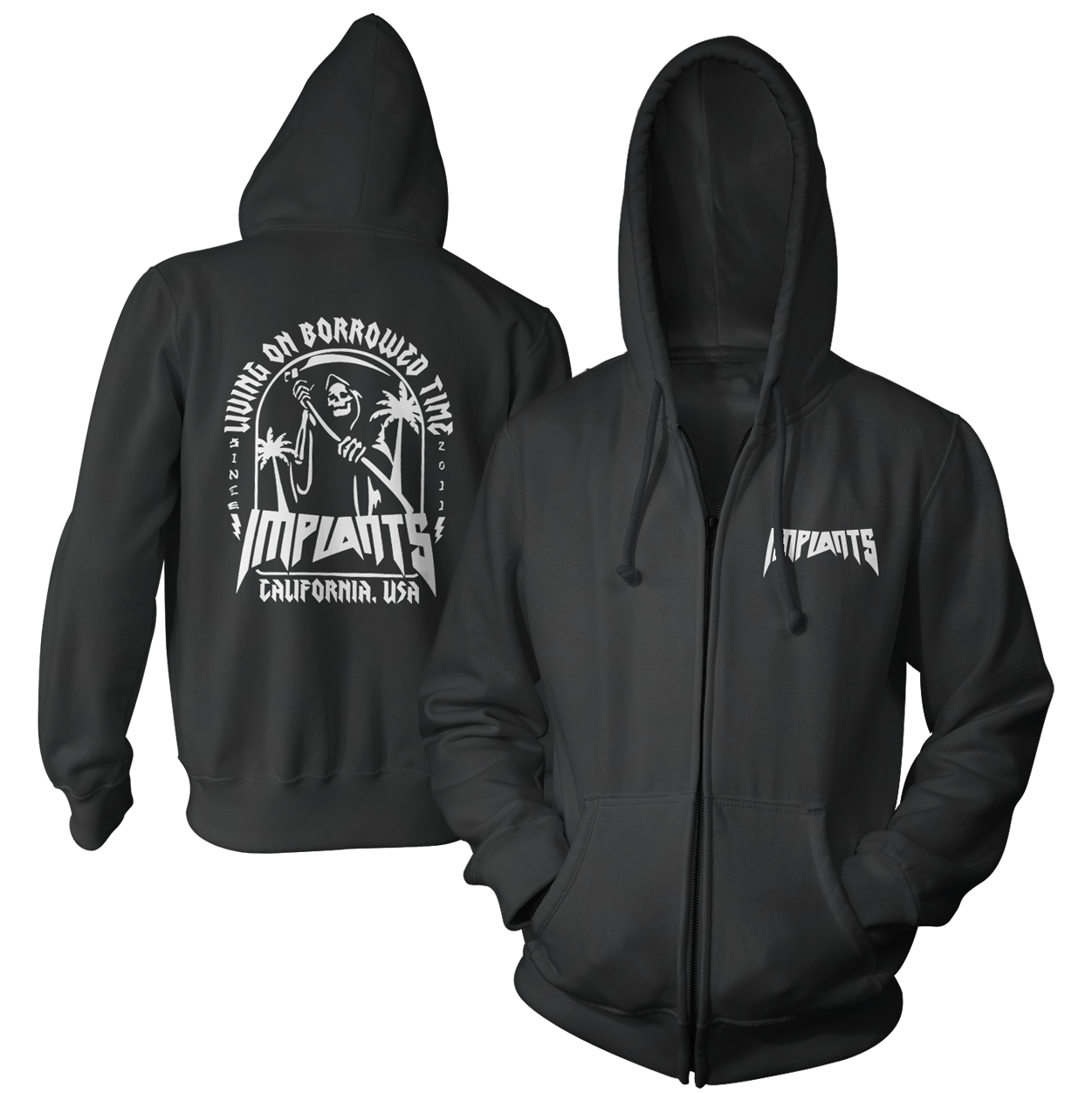 IMPLANTS - "Reaper" (Veste à zip à capuchon unisexe)