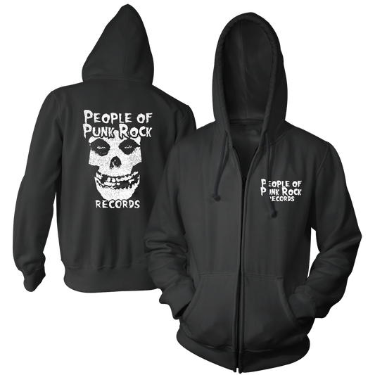 POPR Records - "Fiend Skull Logo" (Black) (Zip Hoodie)