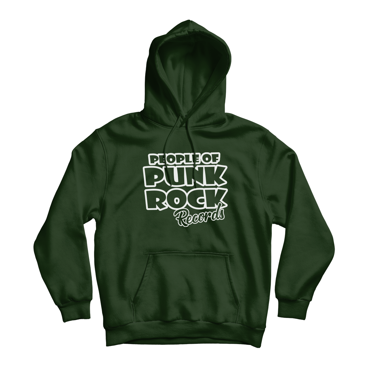 POPR Records - "Original Logo" (Front Only) (Forest Green) (Pullover Hoodie)
