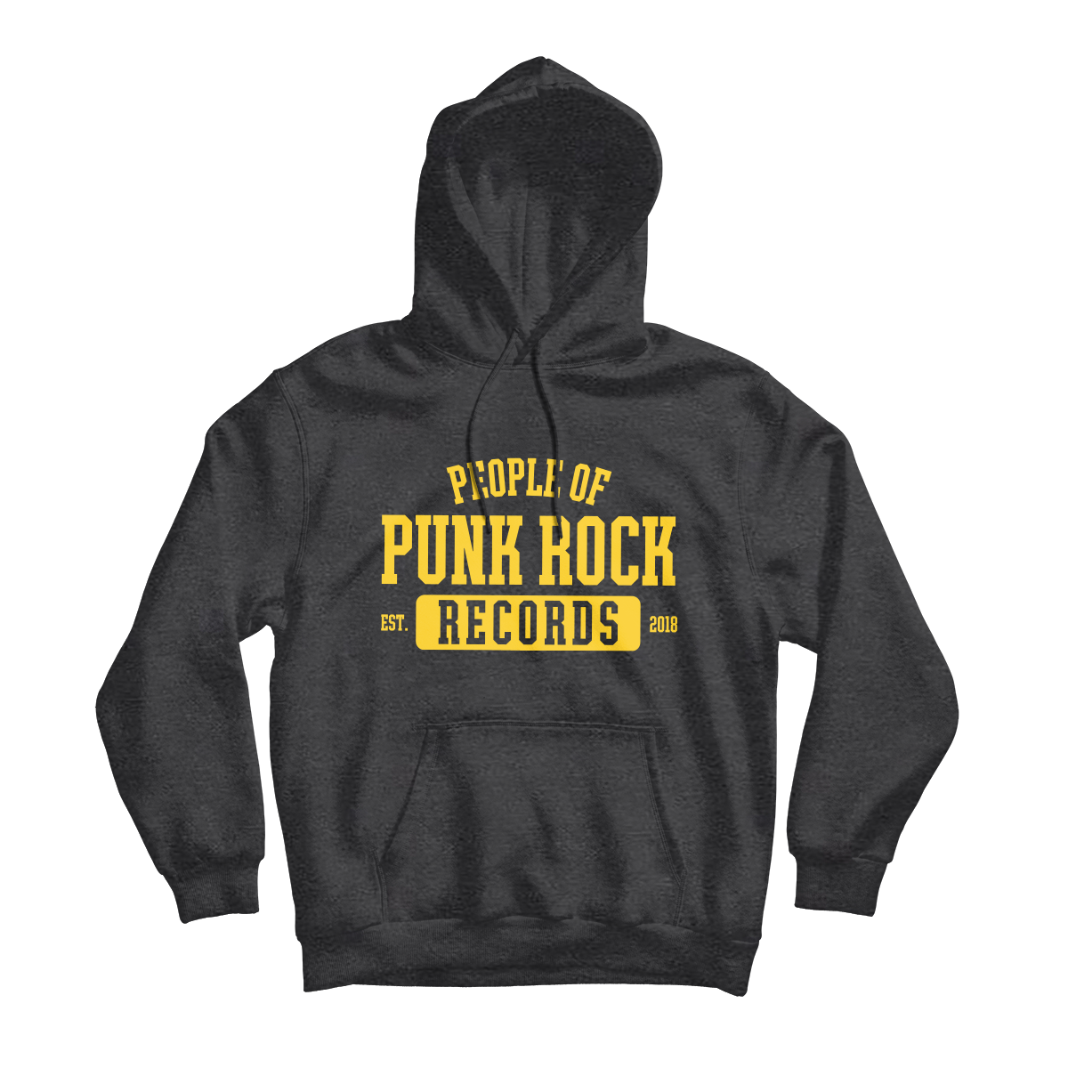 POPR Records - "College Logo" (Jet Black Heather) (Pullover Hoodie)
