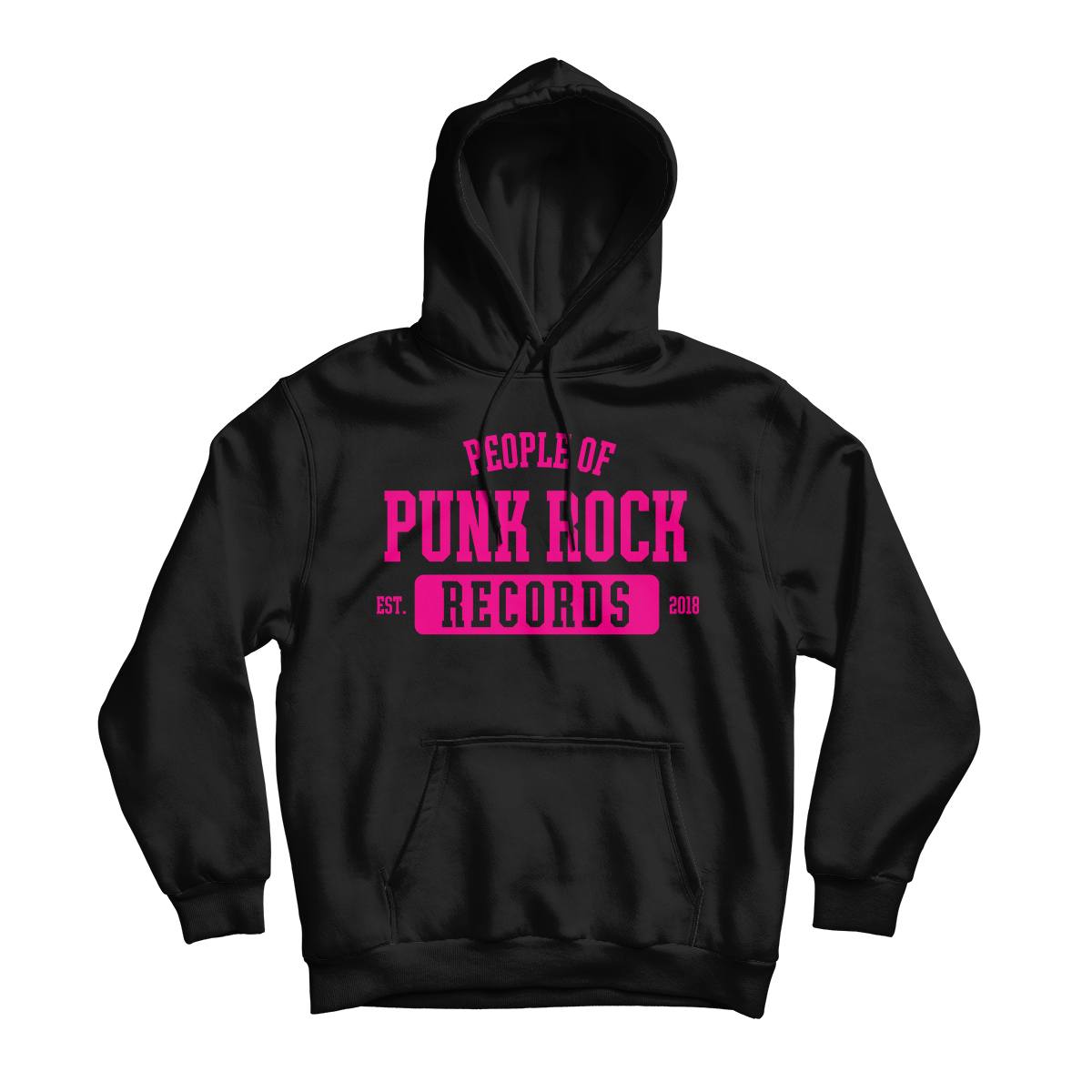POPR Records - "College Logo" (Black/Pink) (Pullover Hoodie)