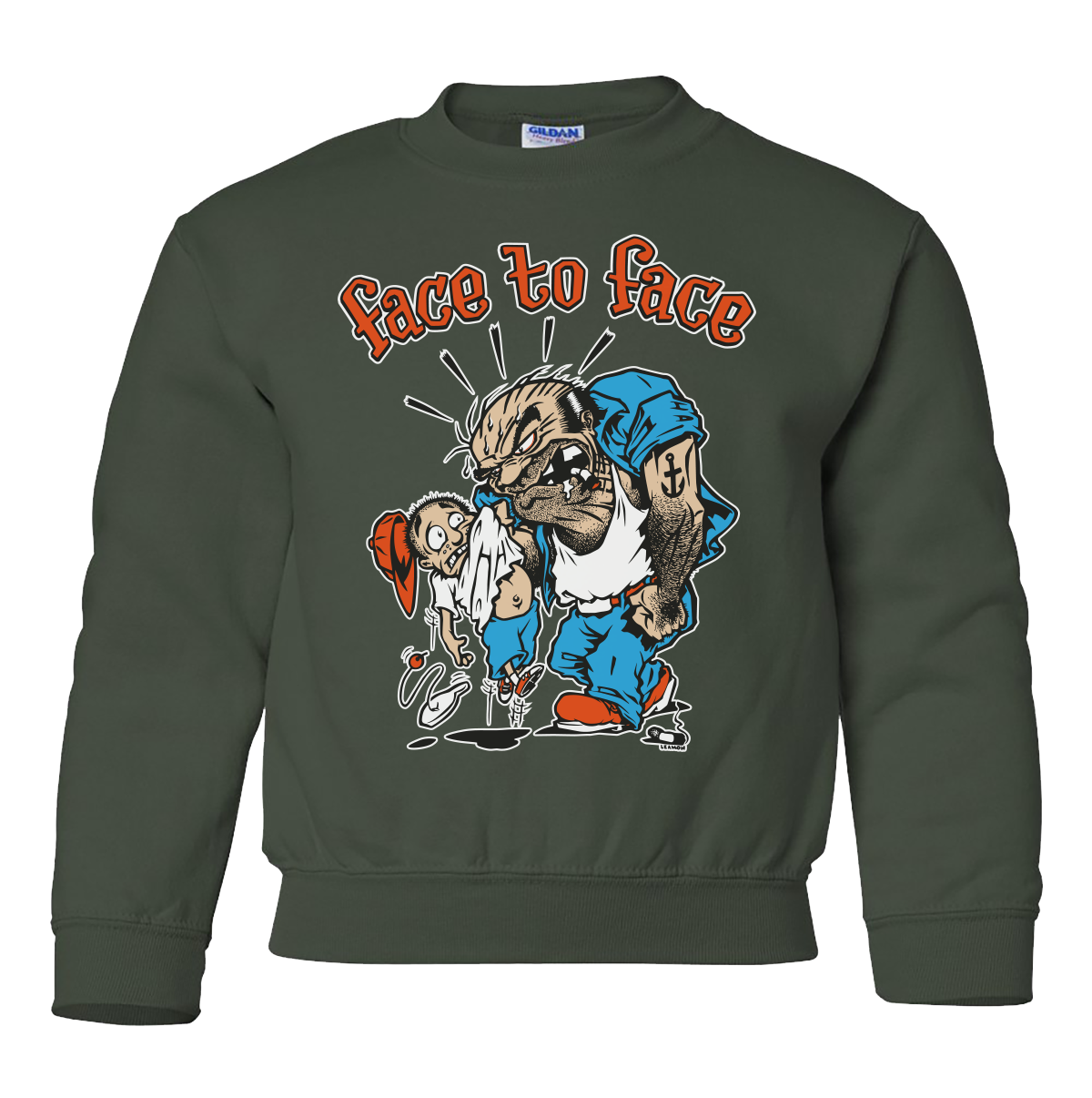 FACE TO FACE - "Bully" (Forest Green) (Youth Crewneck)