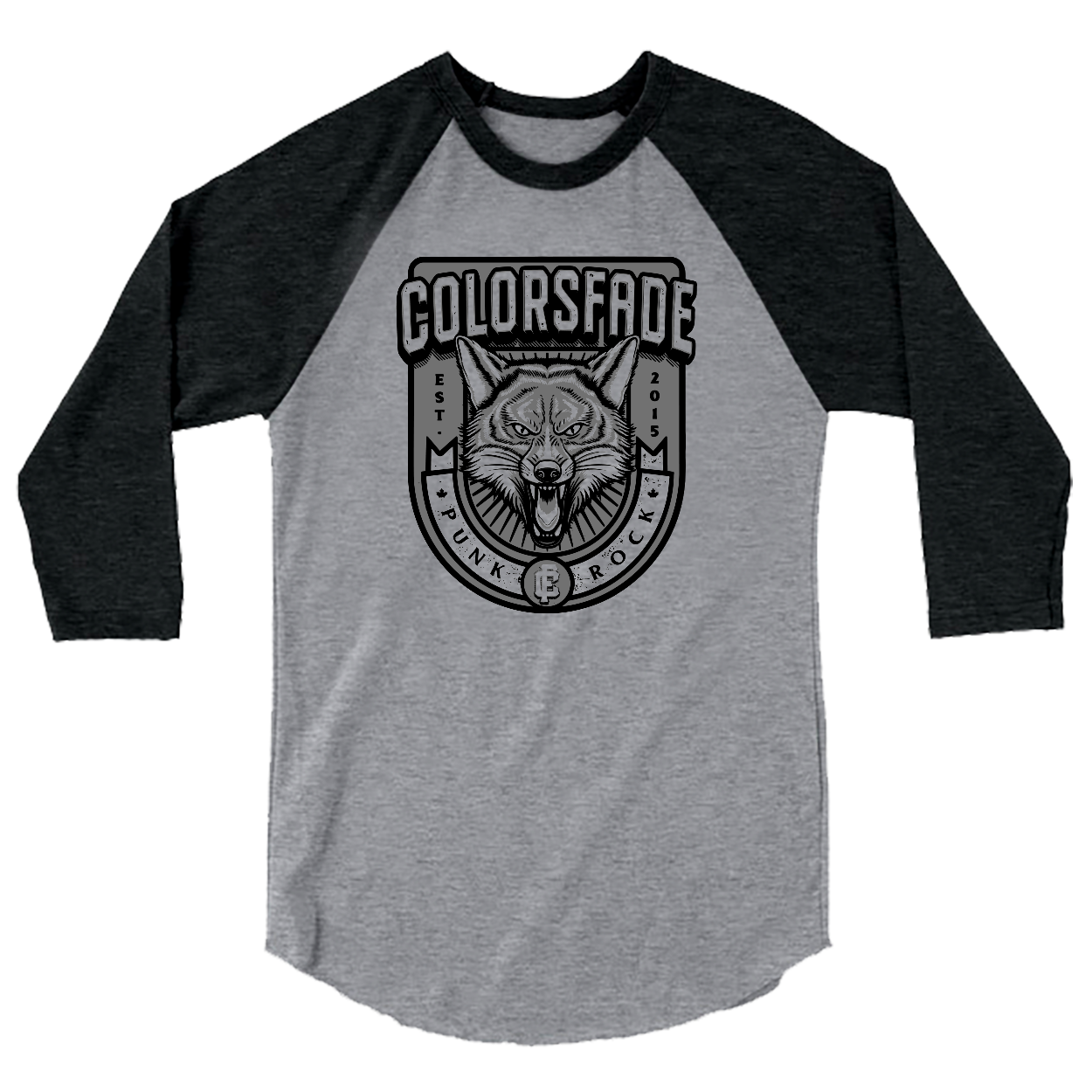 COLORSFADE - "Fox Badge" (Sport Grey/Black) (Raglan T-Shirt)