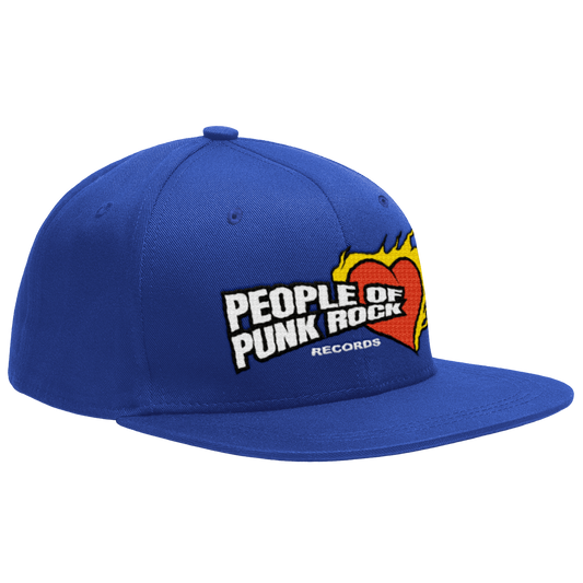 POPR Records - "Burning Heart Logo" (Royal Blue) (Snapback Cap)