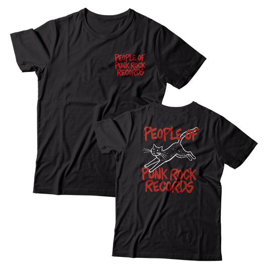 POPR Records - "Minor Threat Meow" (Front & Back) (Black) (T-Shirt)