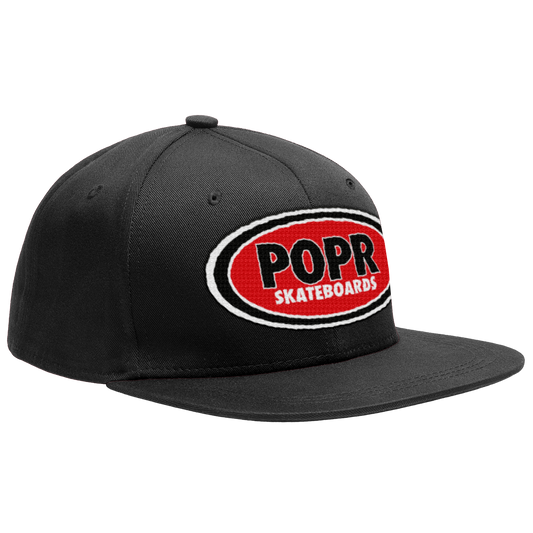 POPR Records - "Real Logo" (Black) (Snapback Cap)