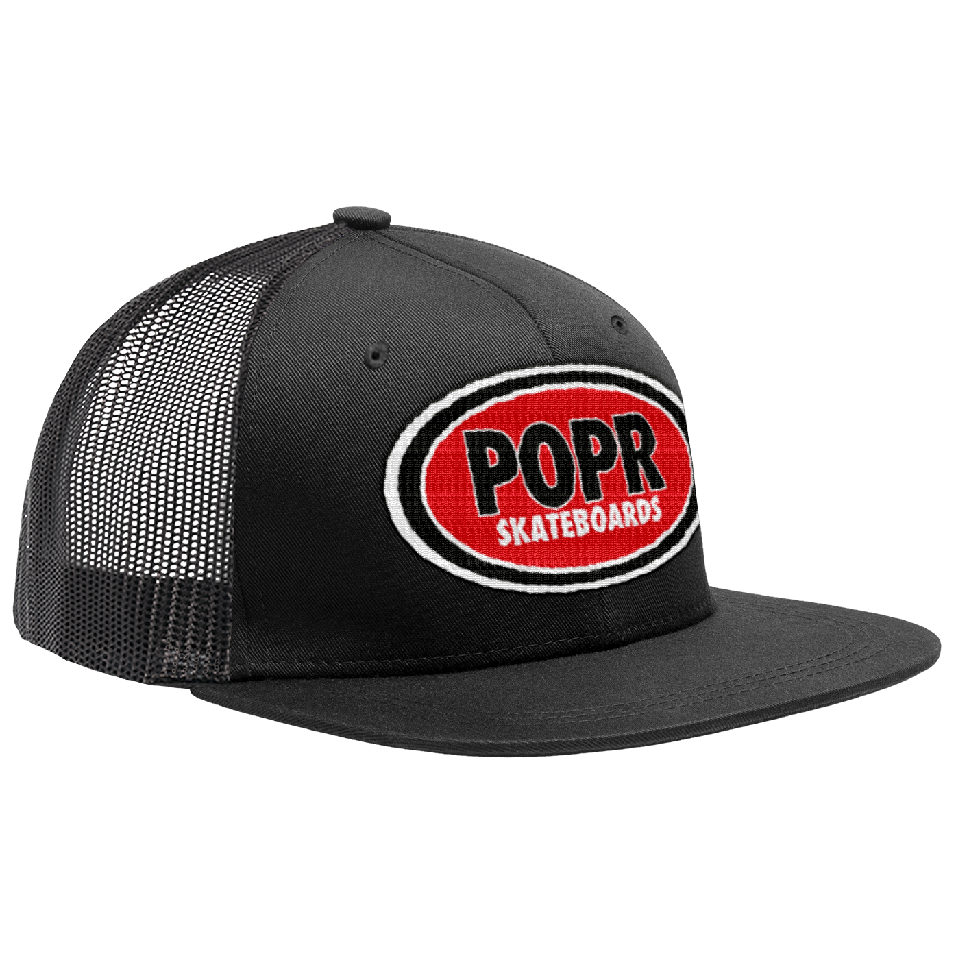 POPR Records - "Real Logo" (Black) (Trucker Cap)