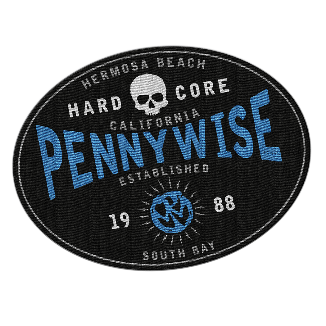 PENNYWISE - "Hardcore" (Blue/White) (Embroidered Patch)