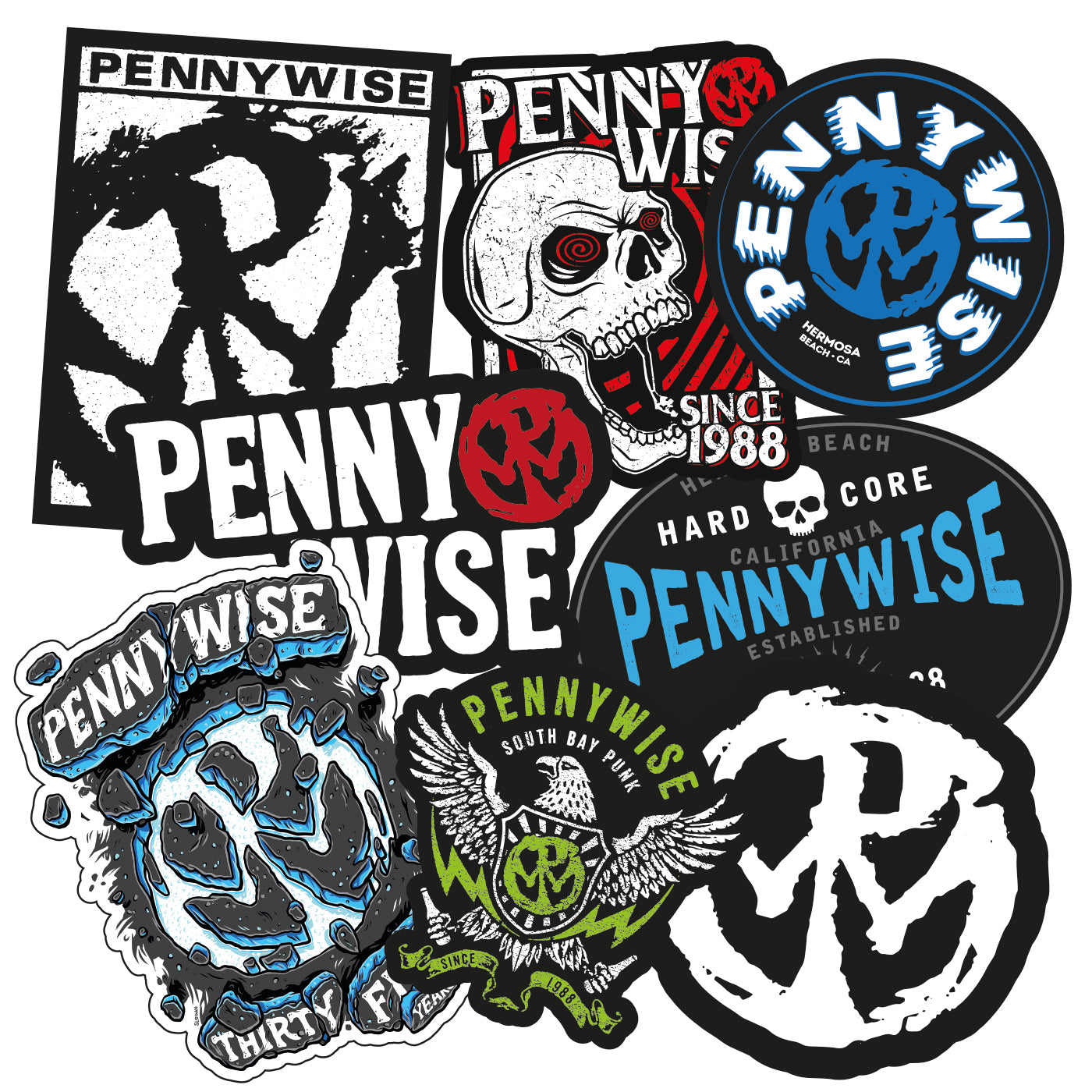 PENNYWISE - Stickers (8 Pack + Bonus)