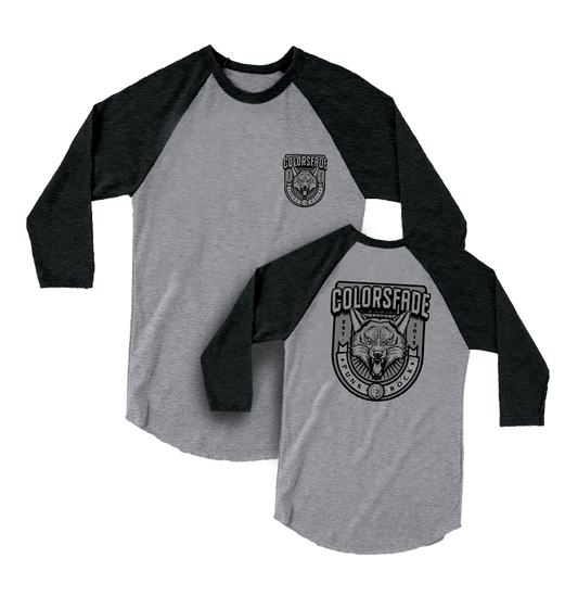 COLORSFADE - "Fox Badge" (Front & Back) (Sport Grey/Black) (Raglan T-Shirt)