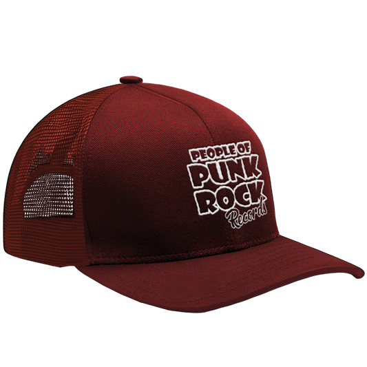 POPR Records - "Original Logo" (Cranberry Red) (Curved Visor - Snapback Cap)