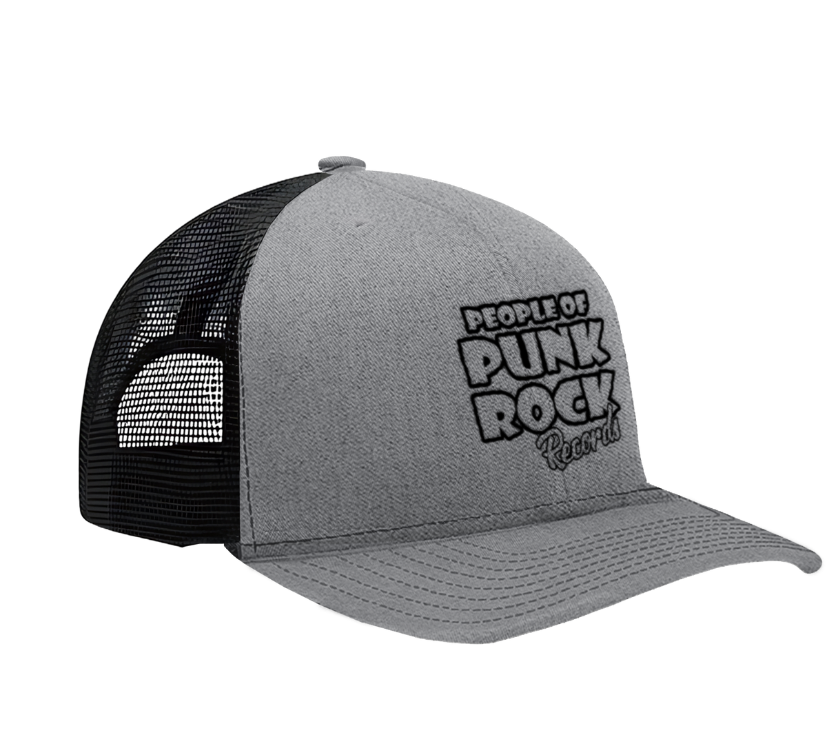 POPR Records - "Original Logo" (Heather Grey/Black) (Curved Visor - Snapback Cap)