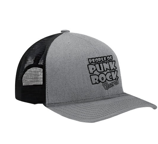POPR Records - "Original Logo" (Heather Grey/Black) (Curved Visor - Snapback Cap)
