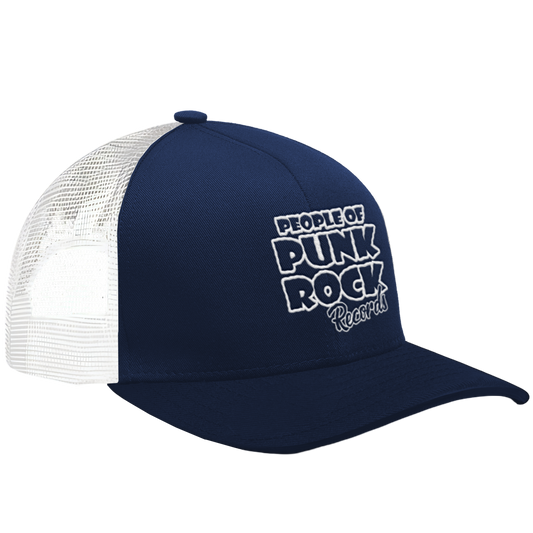 POPR Records - "Original Logo" (Navy Blue/White) (Curved Visor - Snapback Cap)