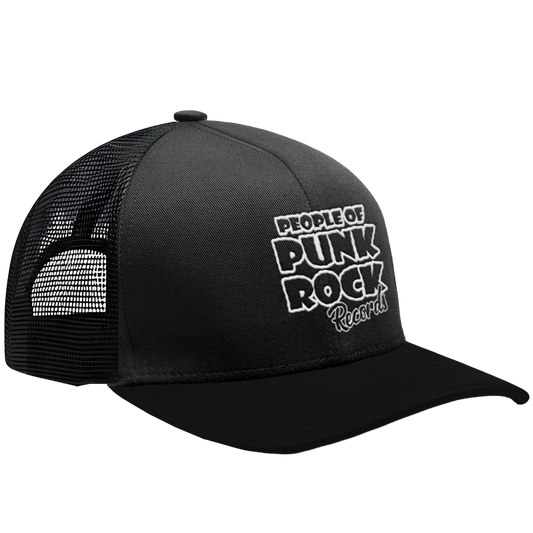 POPR Records - "Original Logo" (Black) (Curved Visor - Snapback Cap)