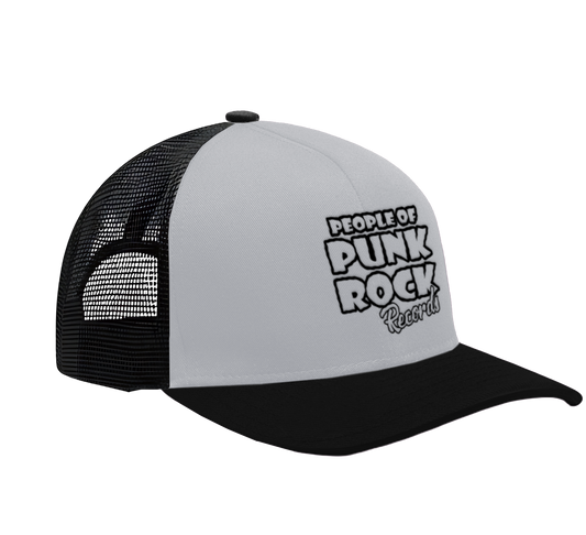POPR Records - "Original Logo" (Black/White/Black) (Curved Visor - Snapback Cap)