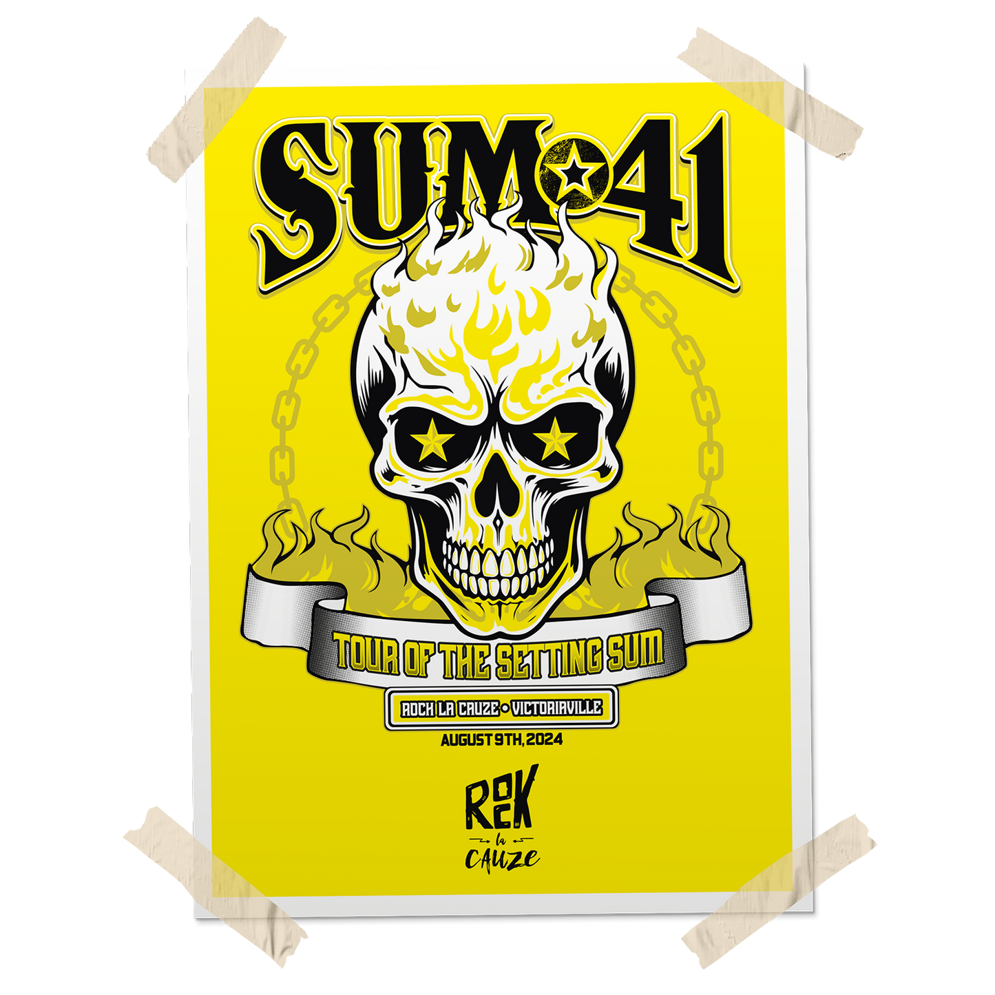 SUM 41 - "Tour Of The Setting Sum - Rock La Cauze" (Screen Printed Poster)