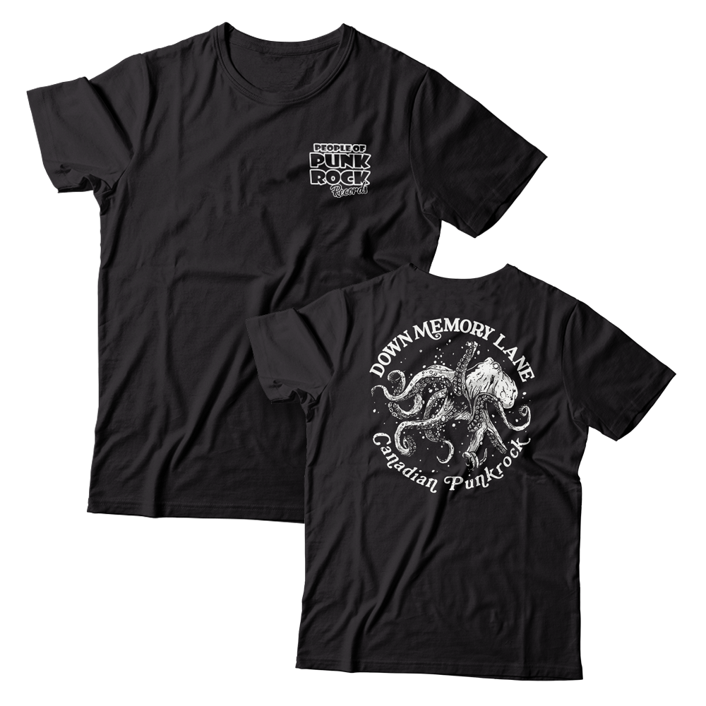 DOWN MEMORY LANE - "Canadian Punk Rock / POPR Records" (Black) (T-Shirt)