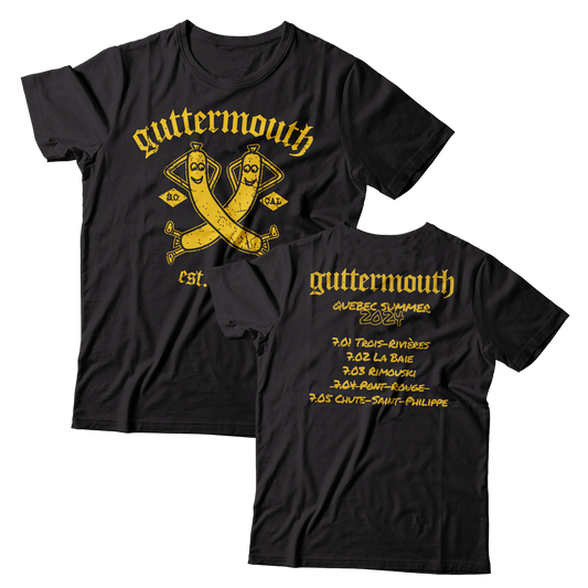 GUTTERMOUTH - "Sausage Party / Quebec Summer Tour 2024" (Black) (T-Shirt)