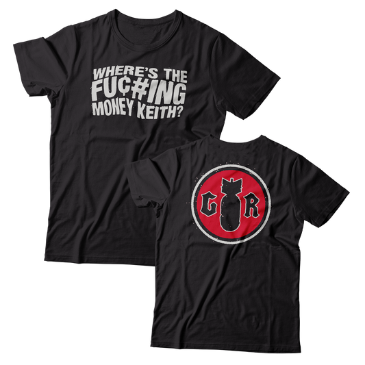 GOOD RIDDANCE - "Where's The Fucking Money Keith?" (Black) (T-Shirt)