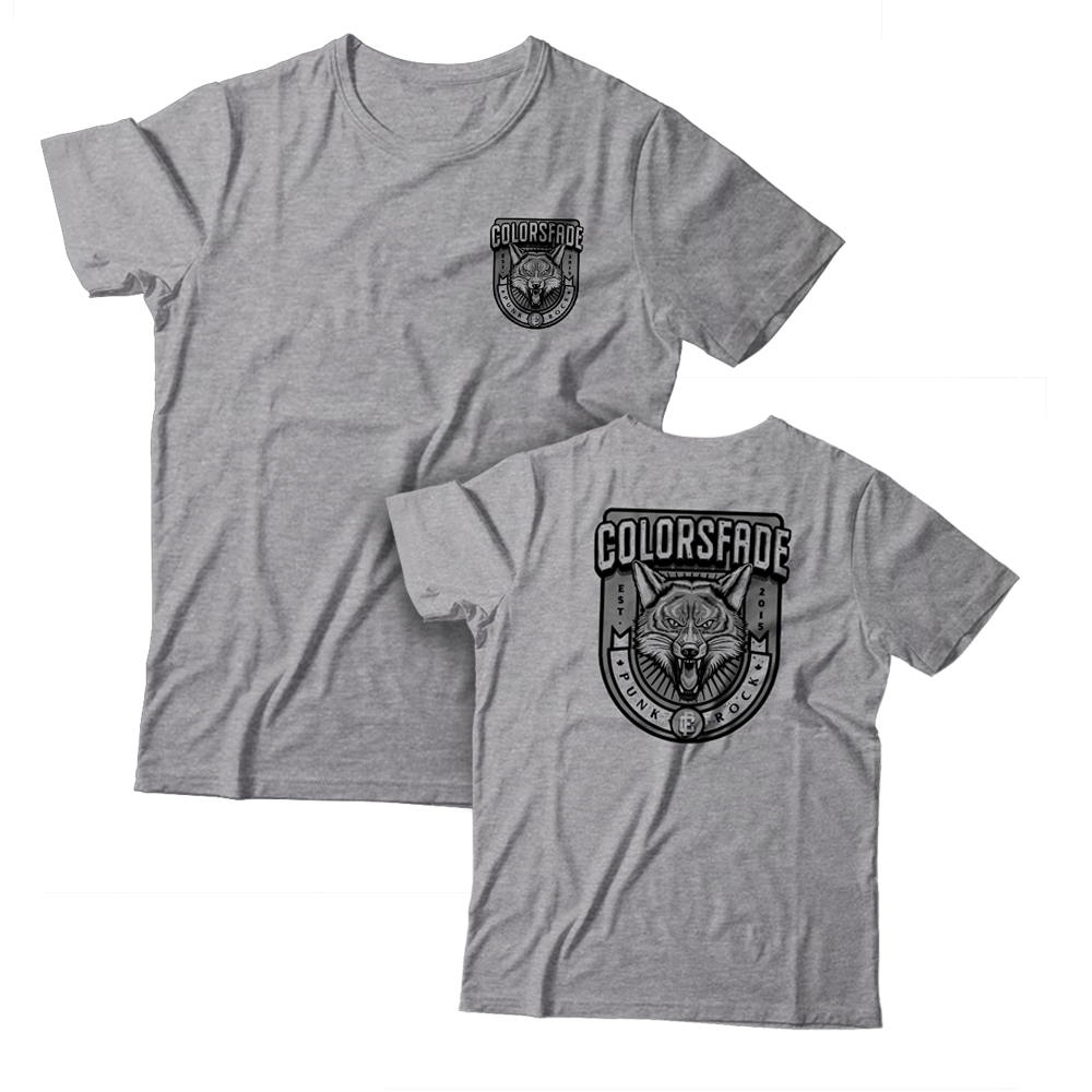 COLORSFADE - "Fox Badge" (Front & Back) (Heather Grey) (T-Shirt)