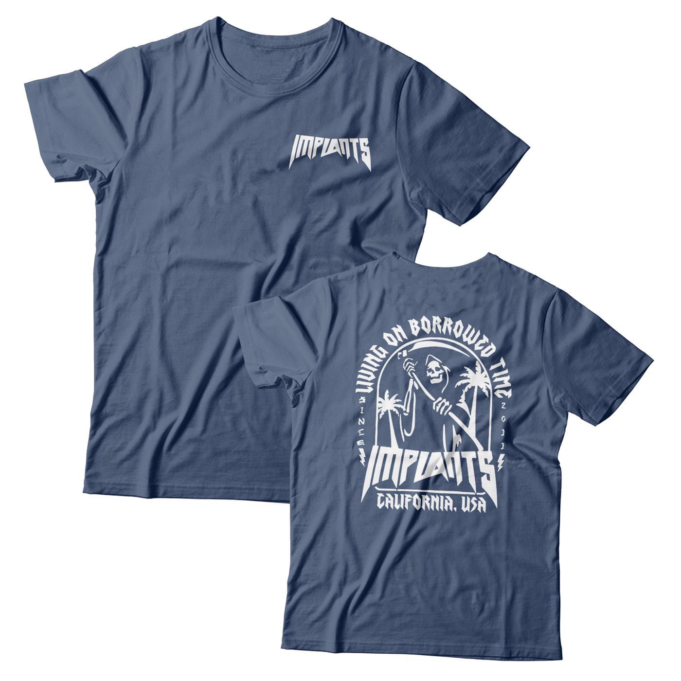 IMPLANTS - "Reaper" (Front & Back) (Indigo Blue) (T-Shirt)