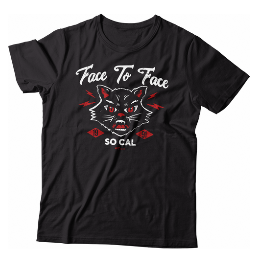 FACE TO FACE - "Cat" (Black) (White/Red) (T-Shirt)