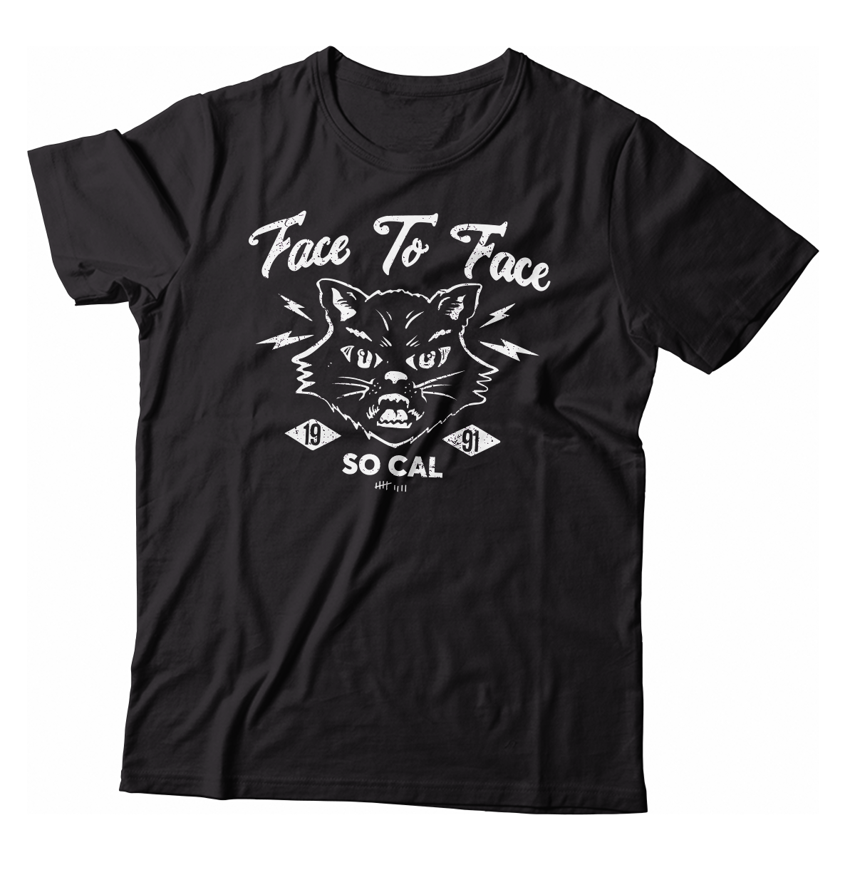 FACE TO FACE - "Cat" (Black) (White) (T-Shirt)