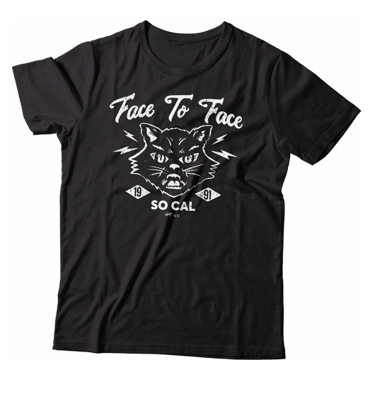 FACE TO FACE - "Cat" (Black) (White) (T-Shirt)