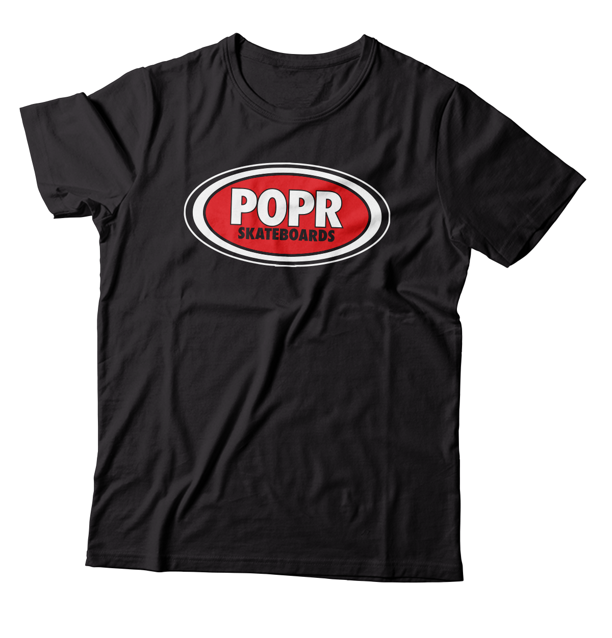 POPR Records - "Real Skateboards" (Black) (T-Shirt)