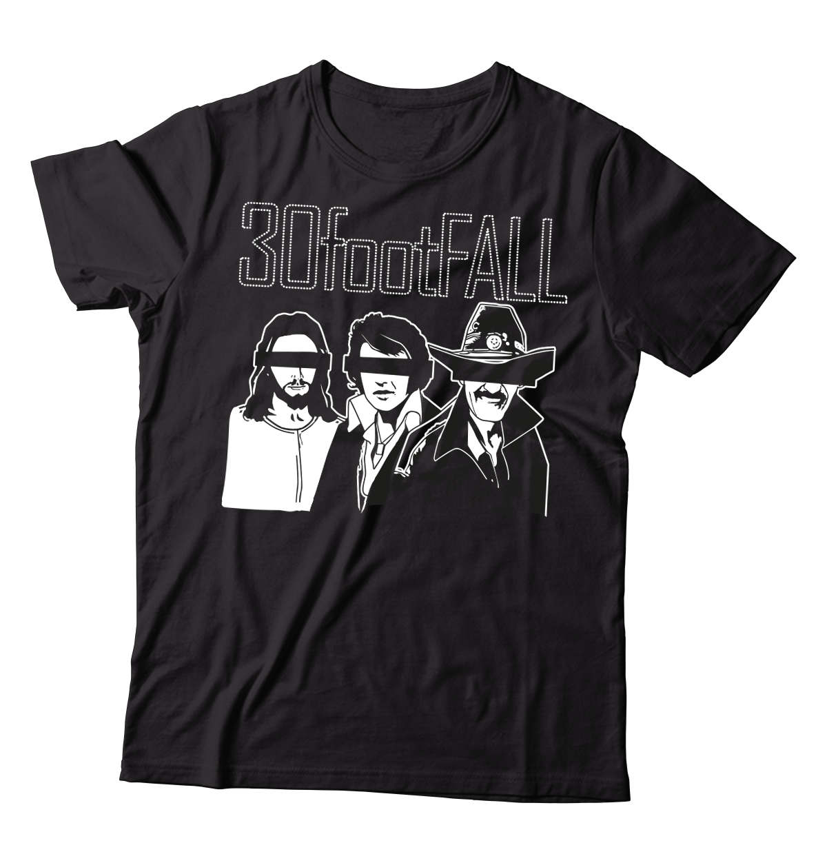 30footFALL - "Jesus, Elvis, and Richad Petty" (Black) (T-Shirt)