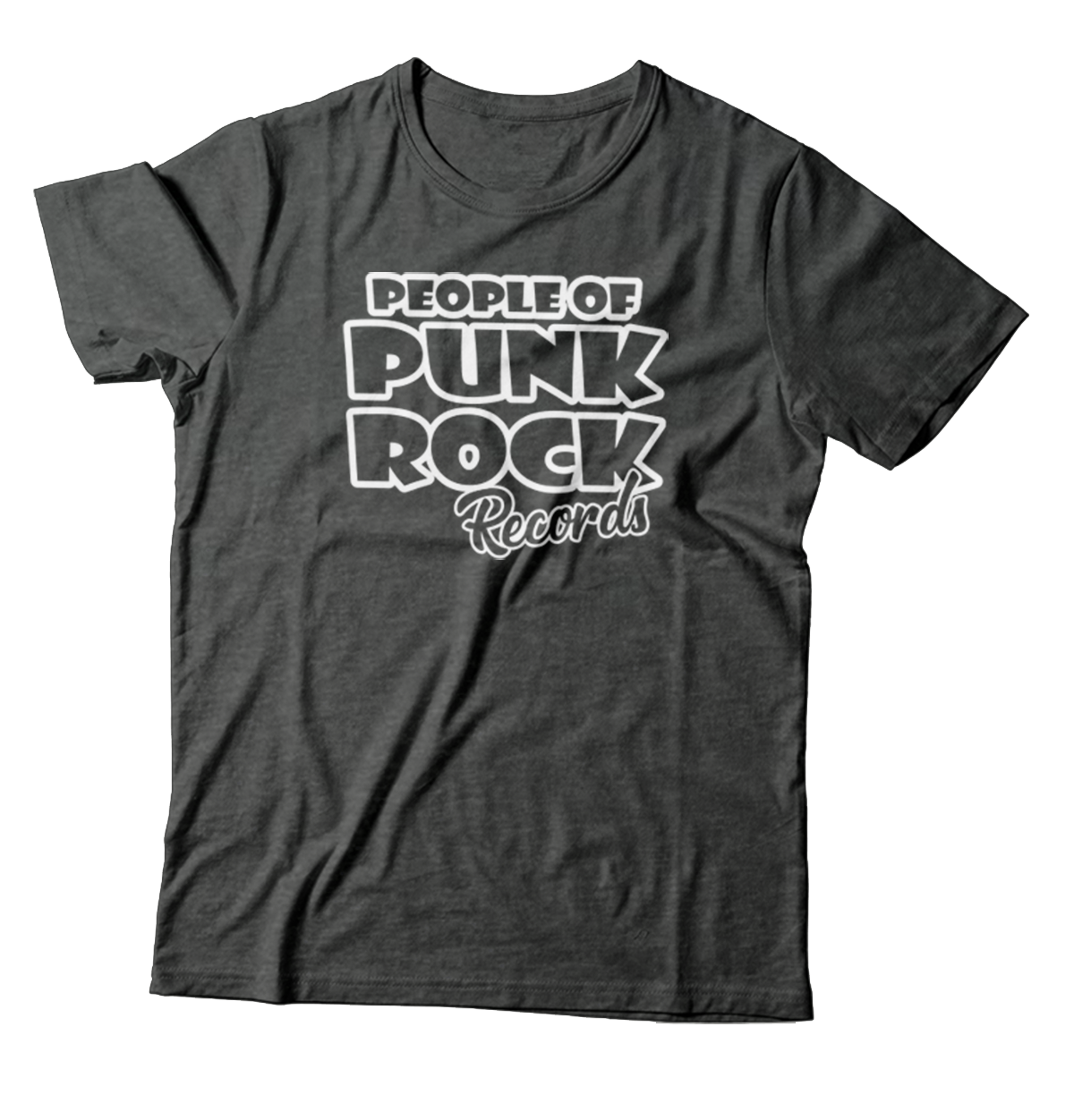 POPR Records - "Front Big Logo" (Heather Dark Grey) (T-Shirt)