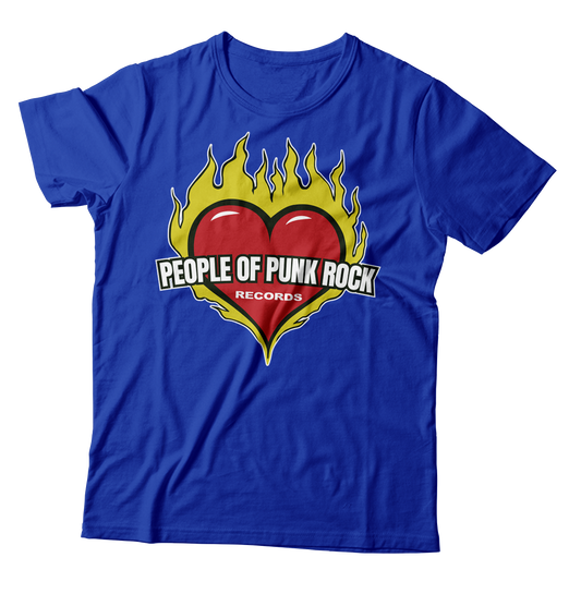 POPR Records - "Burning Heart Logo" (Royal Blue) (T-Shirt)