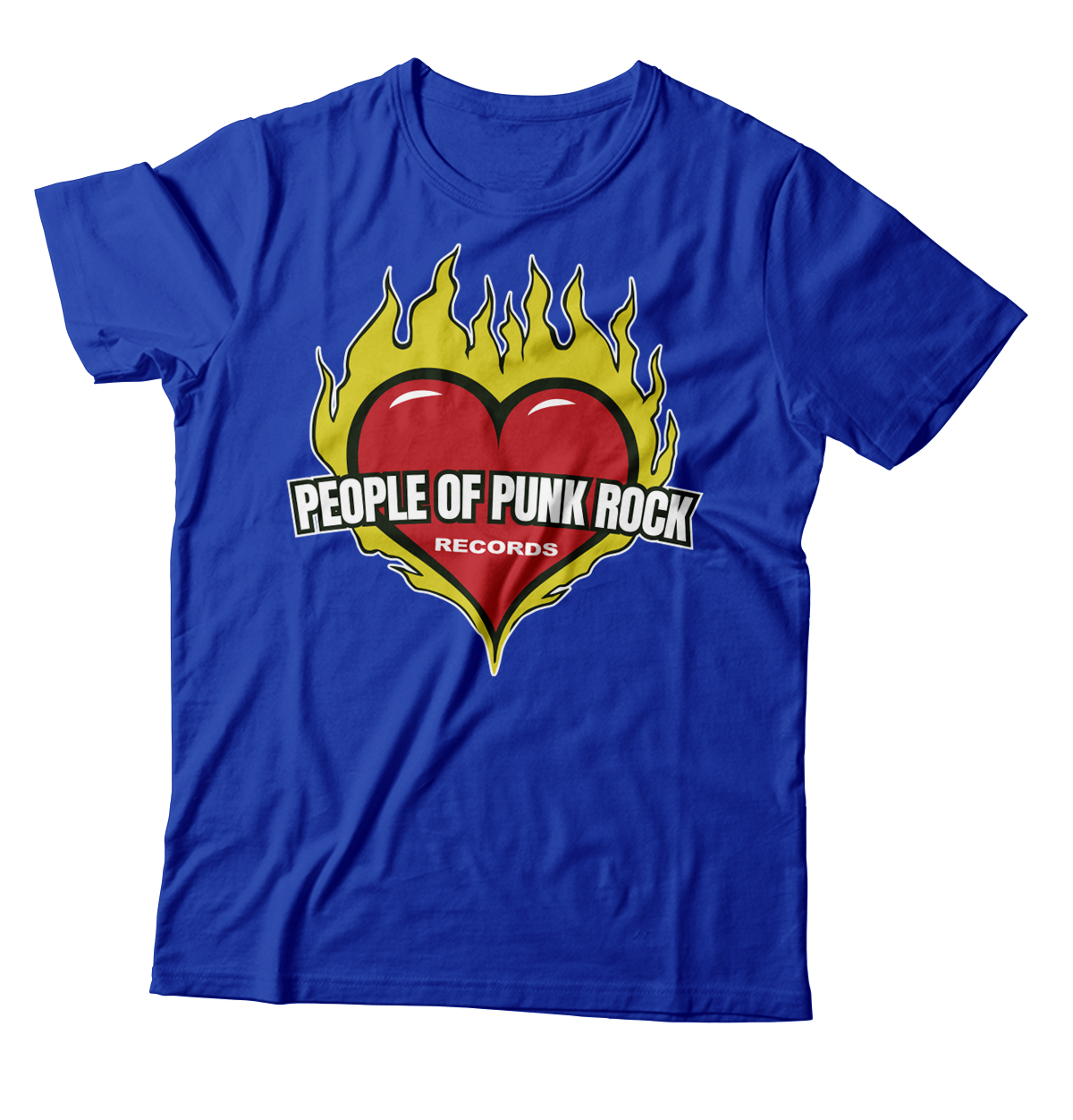 POPR Records - "Burning Heart Logo" (Royal Blue) (T-Shirt)