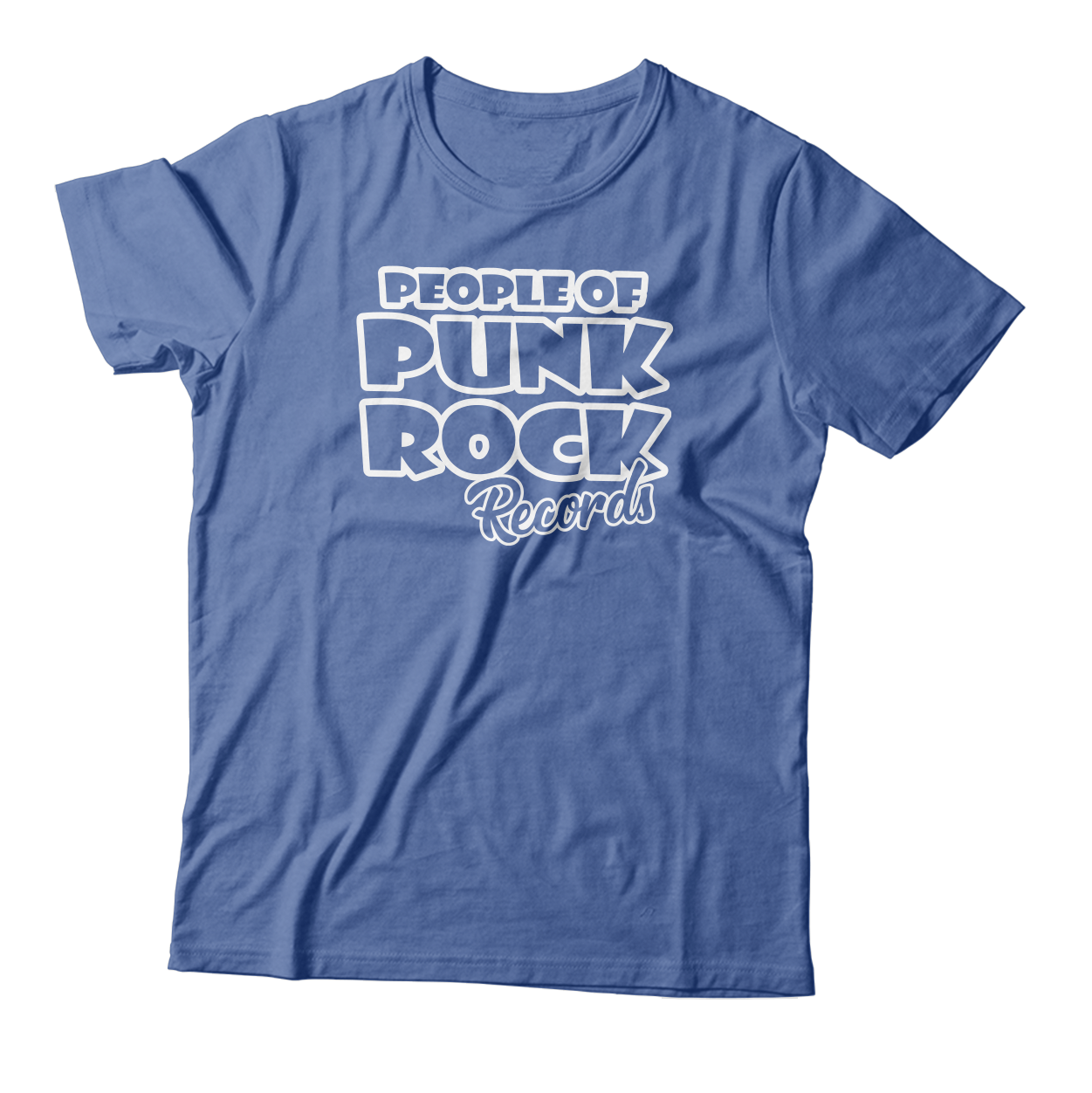 POPR Records - "Original Logo" (Front Only) (Heather Blue) (T-Shirt)