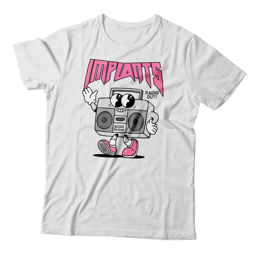 IMPLANTS - "Radio Out" (White) (T-Shirt)