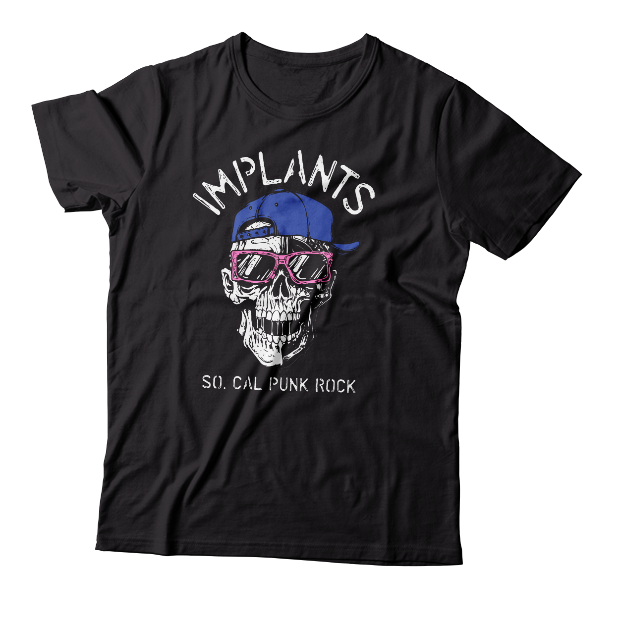 IMPLANTS - "Hat Skull" (Black) (T-Shirt)